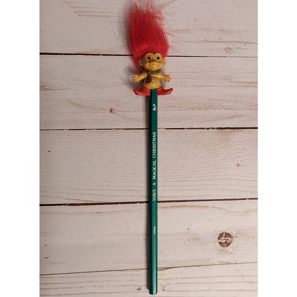 New Vintage Russ Troll Christmas Pencil - Picture 3 of 5